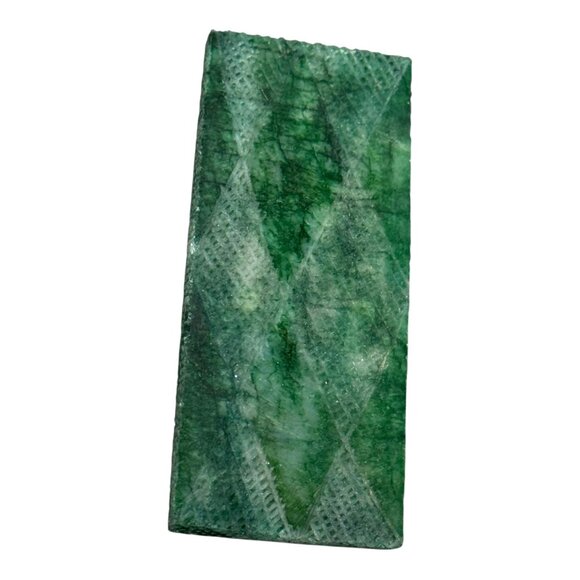 Natural Emerald Carved Rectangular Gemstone 79x35x25mm 111.62g 560 Carats - Picture 8 of 8